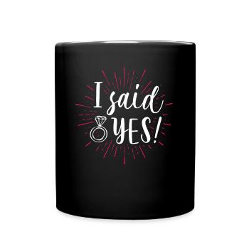 I say yes gift wedding application JGA - Full Colour Mug - black - Front