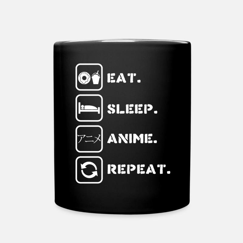 Anime Mangez Répétez Sommeil - Mug uni - noir