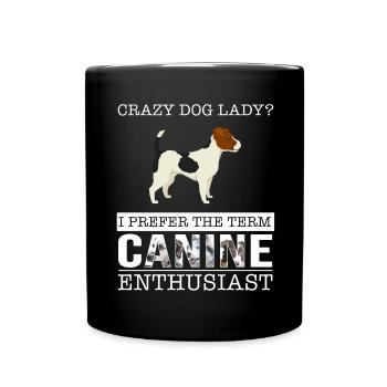 Crazy Jack Russell Terrier Chien Dame Je Préfère Le - Mug uni - noir - Devant