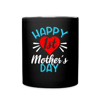 Premier cadeau fête des mères enfants famille maman - Mug uni - noir - Devant