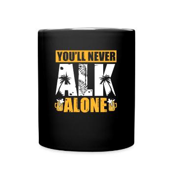 Ich saufe nie alleine Geschenk Alk Bier Mallorca - Tasse einfarbig - Schwarz - Vorne