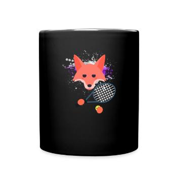 Tennis Fox - Full Colour Mug - black - Front