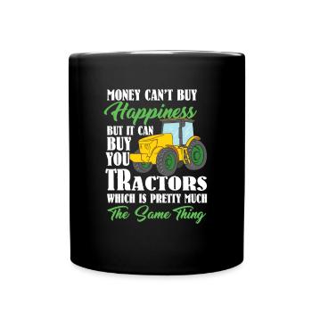 Heureux fermier présente tracteur tracteur - Mug uni - noir - Devant