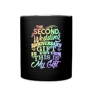 Second Anniversary Two Years Together Happy - Full Colour Mug - black - Front