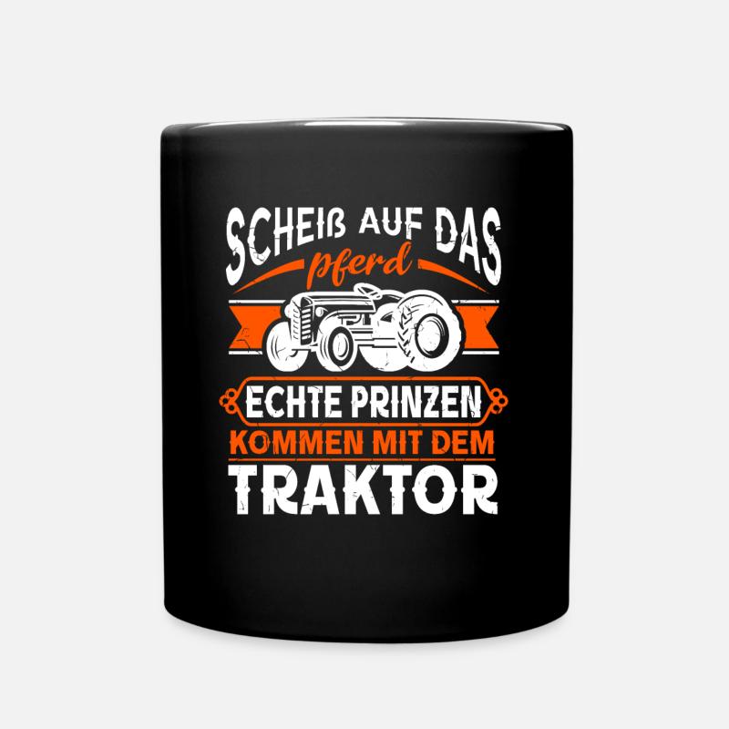 Prinz auf Traktor Shirt Landwirt Pferd Bauer - Tasse einfarbig - Schwarz