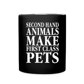 Animal Rescue Second Hand Animals Make First - Full Colour Mug - black - Front