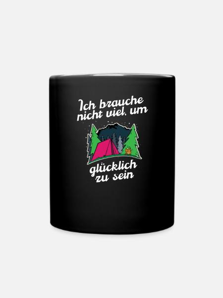 Outdoor Camping & Abenteurer Design für Backpacker - Tasse einfarbig - Schwarz