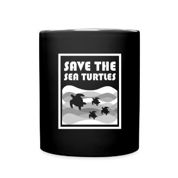 Marine protection marine animals turtles - Full Colour Mug - black - Front