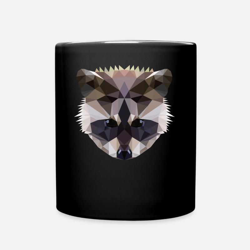 Polygon Waschbaer Racoon - Tasse einfarbig - Schwarz