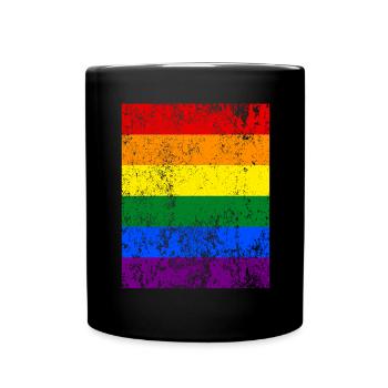 LGBT Rainbow Pride Rainbow - Full Colour Mug - black - Front