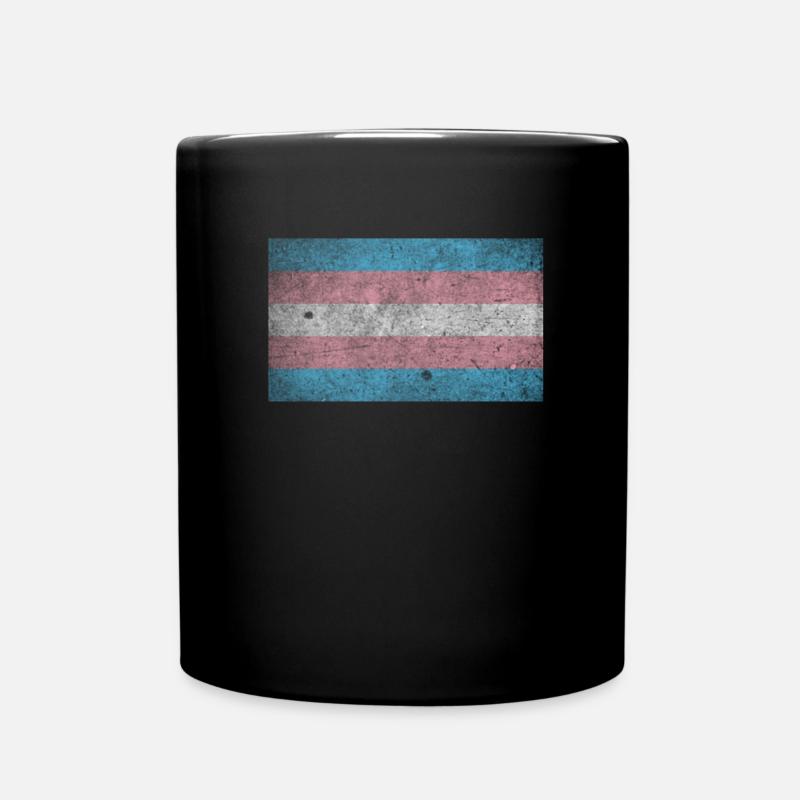 Transgender Pride Flagge LGBT Flag Vintage Style - Tasse einfarbig - Schwarz