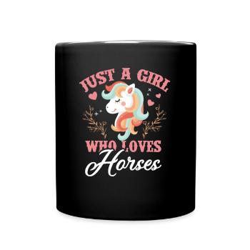 Pferd Mädchen Geschenk Liebhaber - Mug uni - noir - Devant