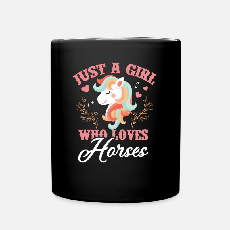 Pferd Mädchen Geschenk Liebhaber - Tasse einfarbig - Schwarz