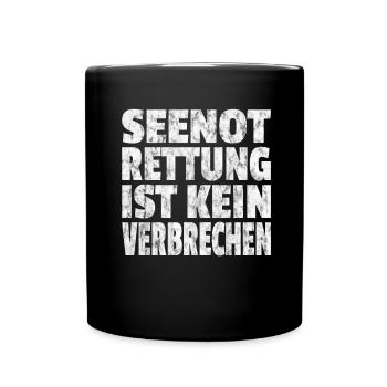 Seenotrettung ist kein Verbrechen Vintage Retro - Tasse einfarbig - Schwarz - Vorne