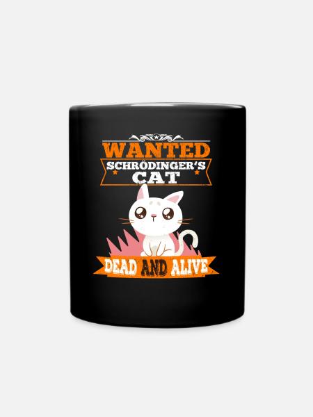 Le chat de Schrödinger chat mignon physique quantique - Mug uni - noir