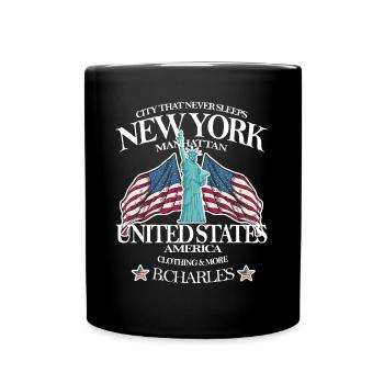 New York,Manhattan,Freiheitsstatue,cool,Geschenk - Tasse einfarbig - Schwarz - Vorne