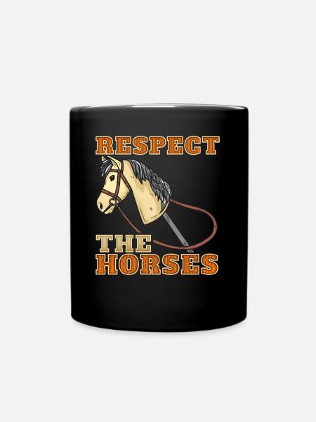 Lustiges Hobbyhorsing T-Shirt Steckenpferd Pferd - Tasse einfarbig - Schwarz