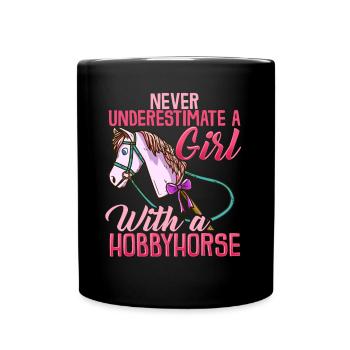 Hobbyhorse fille t-shirt équitation drôle - Mug uni - noir - Devant