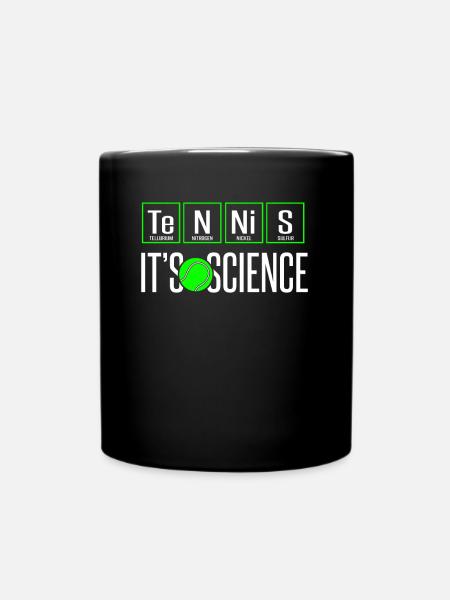 Tennis Science Witz lustiges Tennis Tshirt - Tasse einfarbig - Schwarz