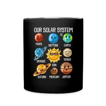 Solar System T-Shirt Planeten Universum Geschenk - Tasse einfarbig - Schwarz - Vorne