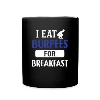 Burpees Training T-Shirt Übungen Hobby Cardio Gym - Tasse einfarbig - Schwarz - Vorne