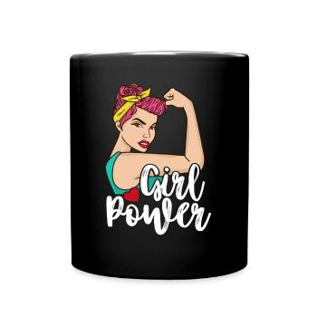 Girl Power Shirt Women's Rights Freedom Emanze - Full Colour Mug - black - Front