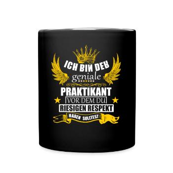 Praktikant - Tasse einfarbig - Schwarz - Vorne