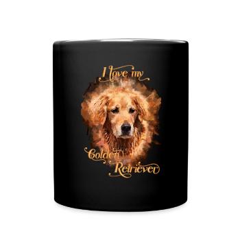 Mein golden retriever des Haustierhundes - Tasse einfarbig - Schwarz - Vorne