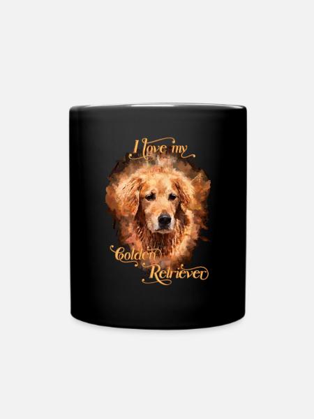 Mon chien de compagnie golden retriever - Mug uni - noir