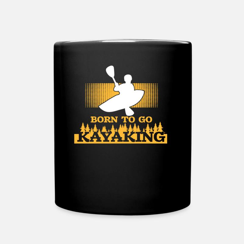 Born kayaking kayak - Full Colour Mug - black
