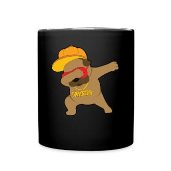 Mopshund dabbing gangster Tiere - Tasse einfarbig - Schwarz - Vorne