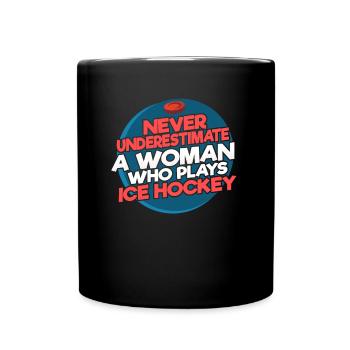 Eishockeyspielerin Eishockey Frauen - Tasse einfarbig - Schwarz - Vorne