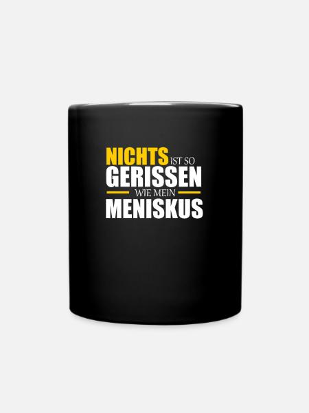 Meniskus gerissen - Tasse einfarbig - Schwarz