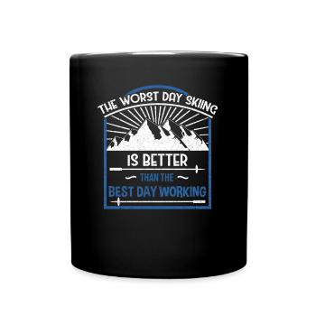 Skiing Ski - Full Colour Mug - black - Front