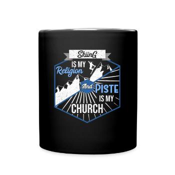 Skipiste Ski Skier - Tasse einfarbig - Schwarz - Vorne