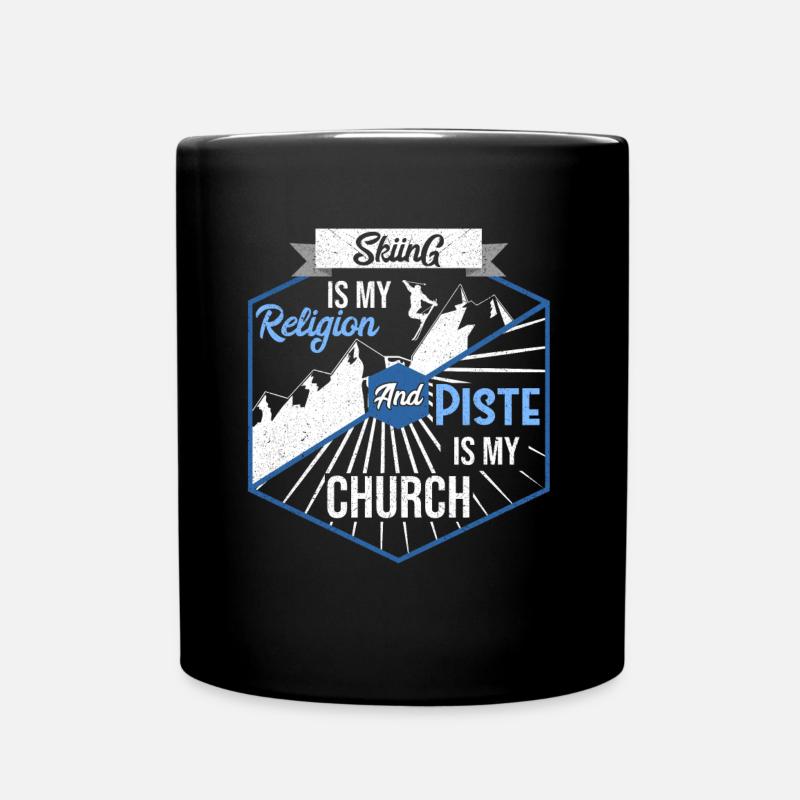 Skipiste Ski Skier - Tasse einfarbig - Schwarz