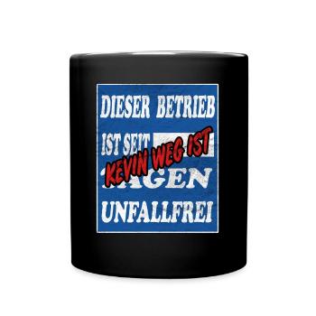 Kevin,lustige Sprüche,Geschenk,vintage - Tasse einfarbig - Schwarz - Vorne