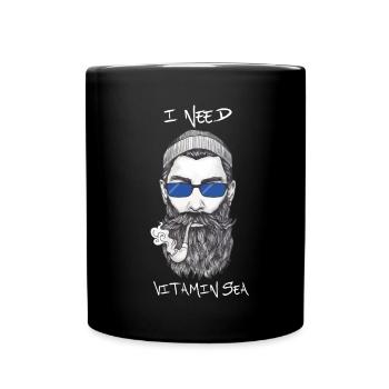 j'ai besoin de vitamine marin marin avec pipe - Mug uni - noir - Devant