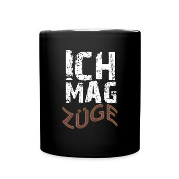 ich mag Züge - Tasse einfarbig - Schwarz - Vorne
