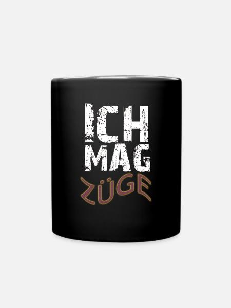 ich mag Züge - Tasse einfarbig - Schwarz