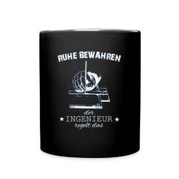 Ingenieur Diplom - Tasse einfarbig - Schwarz - Vorne