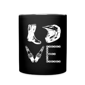 dirt bike love motorcycle - Tasse einfarbig - Schwarz - Vorne