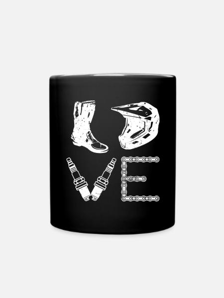 dirt bike love motorcycle - Tasse einfarbig - Schwarz