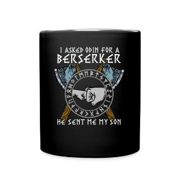 Tee shirt Fils de Viking Hache de berserker combattant la fierté - Mug uni - noir - Devant