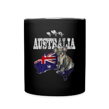 Australia koalabär - Tasse einfarbig - Schwarz - Vorne