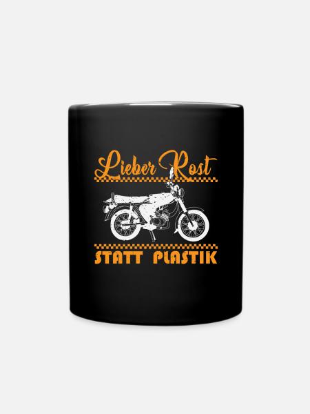 Lieber Rost statt Plastik Simson DDR - Tasse einfarbig - Schwarz