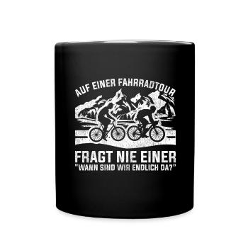Auf einer Fahrradtour - Tasse einfarbig - Schwarz - Vorne