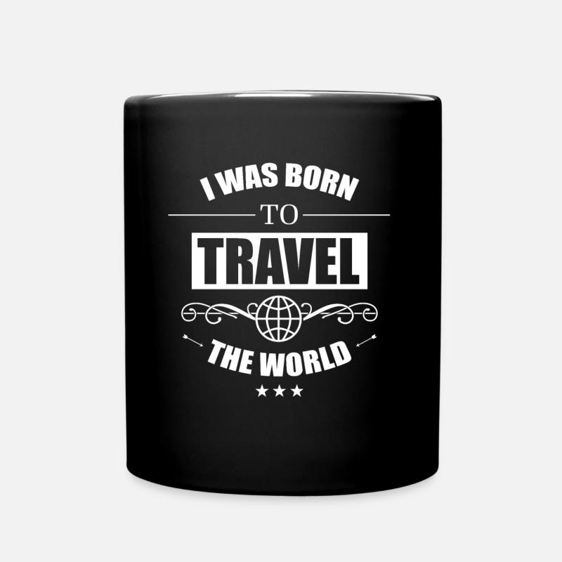 Weltenbummler Reisen - Tasse einfarbig - Schwarz