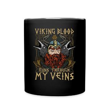T-shirt de sang viking pour le fier Nordmann - Mug uni - noir - Devant