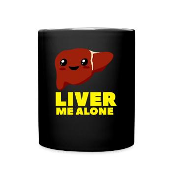 Kawaii joke cartoon liver - Full Colour Mug - black - Front